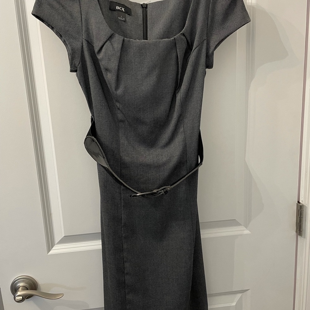 Gray belted dress